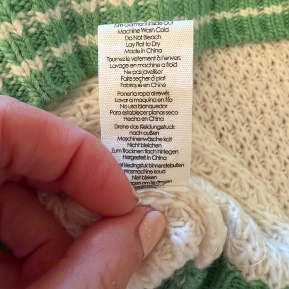P.J. Salvage Cream Knit Cardigan with Green Trim - Women's Sweater BNWT Sz. XS - Picture 7 of 7